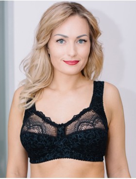 Бюстгальтер из хлопка Valmira 1101/С-1102/C черный с серым, Цвет: черный с серым, Размеры: 100G, изображение 2