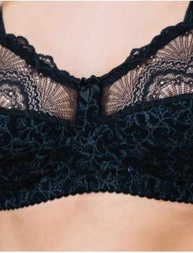 Бюстгальтер из хлопка Valmira 1101/С-1102/C черный с серым, Цвет: черный с серым, Размеры: 100G, изображение 5