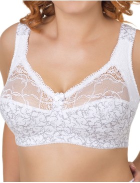 Бюстгальтер из хлопка Valmira 1101/С-1102/C белый с серым, Цвет: белый с серым, Размеры: 90D