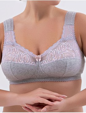 Бюстгальтер из хлопка Valmira 1101/С-1102/C серый с лотосом, Цвет: серый с лотосом, Размеры: 100G