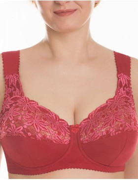 Усиленный бюстгальтер из хлопка Valmira 1104/C брусничный, Цвет: брусничный, Размеры: 75H