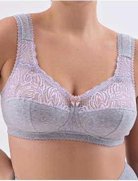 Усиленный бюстгальтер из хлопка Valmira 1104/C серый с лотосом, Цвет: серый с лотосом, Размеры: 115D