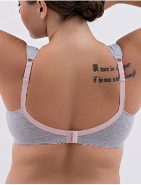 Бюстгальтер из хлопка Valmira 1101/С-1102/C серый с лотосом, Цвет: серый с лотосом, Размеры: 100G, изображение 2