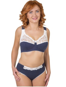 Усиленный бюстгальтер из хлопка Valmira 1104/C синий в крапинку, Цвет: синий в крапинку, Размеры: 100G, изображение 7