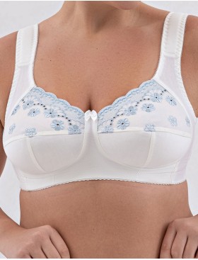 Бюстгальтер больших размеров Valmira 1107 / 1108 молоко с голубым, Цвет: молоко с голубым, Размеры: 100G