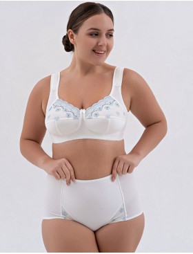 Бюстгальтер больших размеров Valmira 1107 / 1108 молоко с голубым, Цвет: молоко с голубым, Размеры: 100G, изображение 6