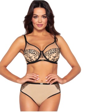 Трусы бразилиана Ava RETRO 2060 brazilian Beige, Цвет: чёрно-бежевый, Размеры: S, изображение 3