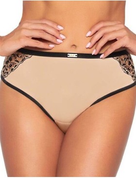 Трусы бразилиана Ava RETRO 2061 brazilian Beige, Цвет: чёрно-бежевый, Размеры: S