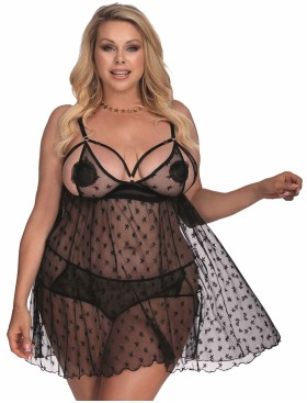 Сексуальная сорочка Gorgeous YULIA, Цвет: черный, Размеры: 5XL/6XL