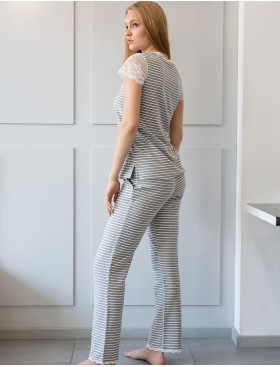 Пижама с брюками женская Opium M-139/P-118, Цвет: серо-белый, Размеры: S, изображение 3