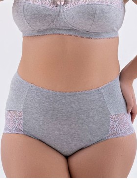 Трусы хлопковые Valmira 2911/C серый с лотосом, Цвет: серый с лотосом, Размеры: M