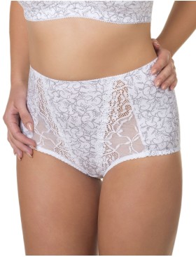 Высокие хлопковые трусы Valmira 2918/C белый с серым, Цвет: белый с серым, Размеры: L