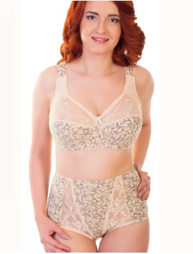 Высокие хлопковые трусы Valmira 2918/C бежевый с черным, Цвет: бежевый с черным, Размеры: M, изображение 2