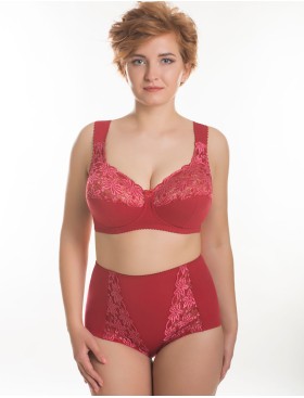 Высокие хлопковые трусы Valmira 2918/C брусничный, Цвет: брусничный, Размеры: 4XL, изображение 2