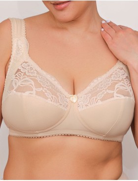 Хлопковый бюстгальтер без косточек Valmira 1101-1102 бежевый, Цвет: бежевый, Размеры: 100G