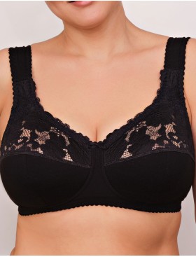 Хлопковый бюстгальтер без косточек Valmira 1101-1102 черный, Цвет: черный, Размеры: 90D