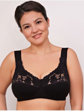 Усиленный хлопковый бюстгальтер Valmira 1104 черный, Цвет: черный, Размеры: 95G, изображение 3