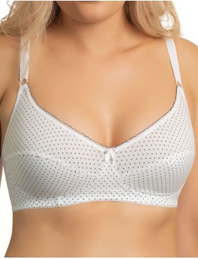 Бюстгальтер бескаркасный хлопковый Valmira 1103/C белый в крапинку, Цвет: белый в крапинку, Размеры: 90D