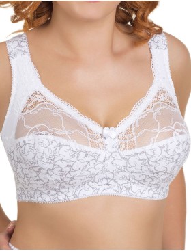 Усиленный бюстгальтер из хлопка Valmira 1104/C белый с серым, Цвет: белый с серым, Размеры: 115D