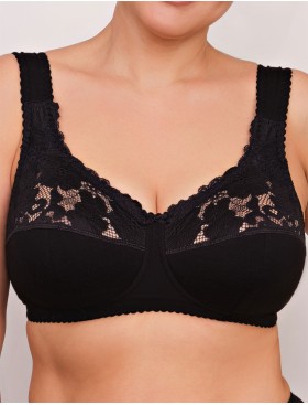 Усиленный хлопковый бюстгальтер Valmira 1104 черный, Цвет: черный, Размеры: 95G