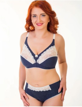 Хлопковый бескаркасный бюстгальтер Valmira 1141/C синий в крапинку, Цвет: синий в крапинку, Размеры: 90D, изображение 2