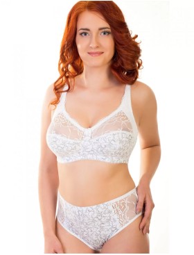 Хлопковый бюстгальтер без косточек Valmira 1201/C белый с серым, Цвет: белый с серым, Размеры: 90D, изображение 2