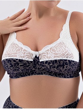 Хлопковый бюстгальтер без косточек Valmira 1201/C синий с молоком, Цвет: синий с молоком, Размеры: 90D