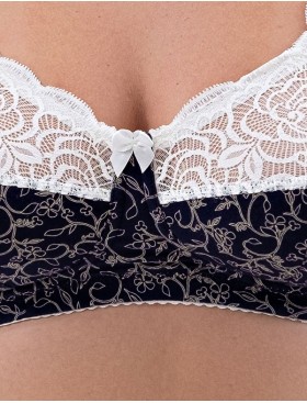 Хлопковый бюстгальтер без косточек Valmira 1201/C синий с молоком, Цвет: синий с молоком, Размеры: 90D, изображение 5