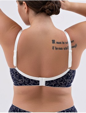 Хлопковый бюстгальтер без косточек Valmira 1201/C синий с молоком, Цвет: синий с молоком, Размеры: 90D, изображение 2