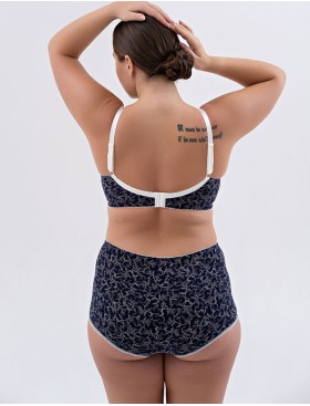 Хлопковый бюстгальтер без косточек Valmira 1201/C синий с молоком, Цвет: синий с молоком, Размеры: 90D, изображение 8