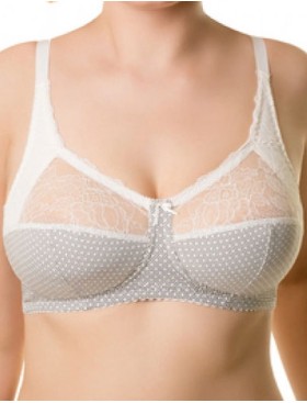 Хлопковый бюстгальтер без косточек Valmira 1201/G молочная графика, Цвет: молочная графика, Размеры: 75B