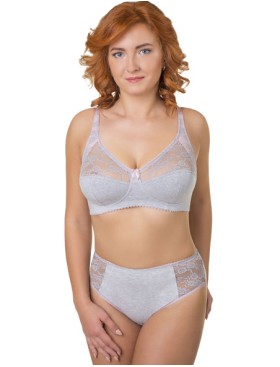 Хлопковый бюстгальтер без косточек Valmira 1202/C серый меланж, Цвет: серый меланж, Размеры: 90D, изображение 8