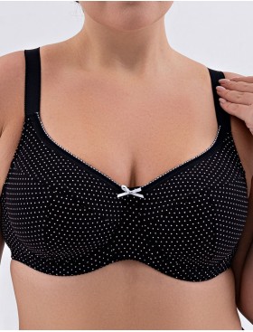 Натуральный бюстгальтер Valmira 1203/C черный в крапинку, Цвет: черный в крапинку, Размеры: 80E