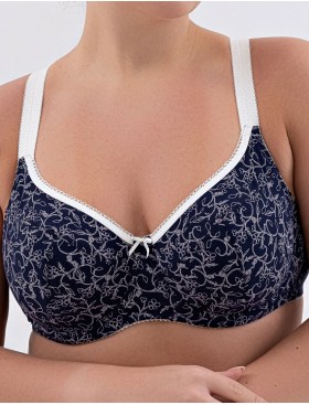 Натуральный бюстгальтер Valmira 1203/C синий с молоком, Цвет: синий с молоком, Размеры: 85C