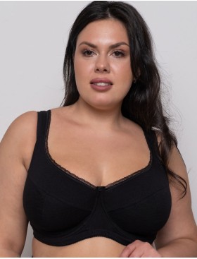 Хлопковый бюстгальтер на каркасах Valmira 1204 тисненый черный, Цвет: тисненый черный, Размеры: 80I, изображение 3