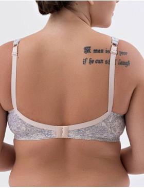 Хлопковый бюстгальтер без косточек Valmira 1205/G cиний меланж, Цвет: cиний меланж, Размеры: 80E, изображение 2