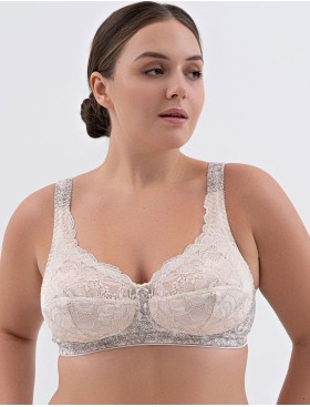 Бюстгальтер хлопковый без косточек Valmira 1206/G пион меланж, Цвет: пион меланж, Размеры: 90D, изображение 3