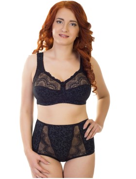 Высокие хлопковые трусы Valmira 2918/C черный с серым, Цвет: черный с серым, Размеры: L, изображение 3