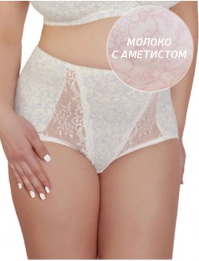 Высокие хлопковые трусы Valmira 2918/C молоко с аметистом, Цвет: молоко с аметистом, Размеры: M