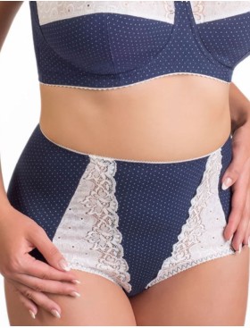 Высокие хлопковые трусы Valmira 2918/C синий в крапинку, Цвет: синий в крапинку, Размеры: M, изображение 4