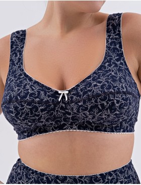 Бюстгальтер на широких лямках Valmira 1121/C синий с молоком, Цвет: синий с молоком, Размеры: 115D