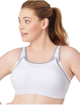Спортивный бюстгальтер для фитнеса Glamorise GI9167 белый, Цвет: белый, Размеры: 90B, изображение 5