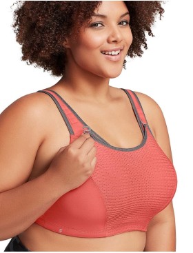 Спортивный бюстгальтер для фитнеса Glamorise GI9167 коралл, Цвет: коралл, Размеры: 100B, изображение 3