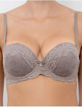 Бюстгальтер фашия с двойным пуш-ап Lormar EXTRA PIZZO corteccia, Цвет: corteccia (кофе), Размеры: 70B