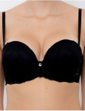 Бюстгальтер фашия с двойным пуш-ап Lormar EXTRA PIZZO nero, Цвет: nero (черный), Размеры: 70B