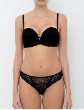 Бюстгальтер фашия с двойным пуш-ап Lormar EXTRA PIZZO nero, Цвет: nero (черный), Размеры: 70B, изображение 3