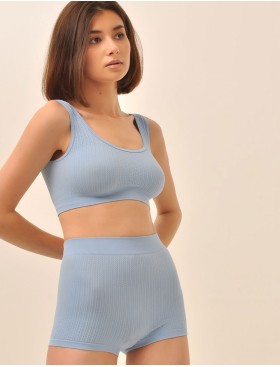 Трусы шорты с высокой посадкой MY BX326 blue sky, Цвет: голубой, Размеры: S, изображение 3