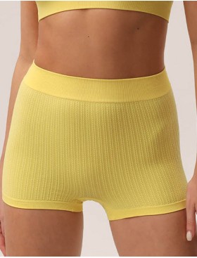 Трусы шорты с высокой посадкой MY BX326 melon, Цвет: желтый, Размеры: S