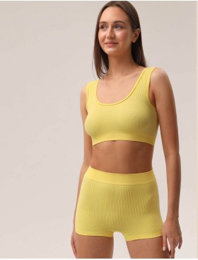 Трусы шорты с высокой посадкой MY BX326 melon, Цвет: желтый, Размеры: S, изображение 2