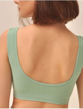 Топ в рубчик на широких бретелях MY BR495 mint, Цвет: мята, Размеры: S, изображение 2